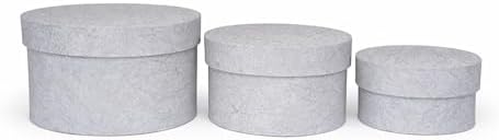 Sarah's Hat Boxes – Pale Gray with Metallic Silver Design Decorative Gift Box Set of 3 | Elegant Reusable Storage Boxes for Gifts, Keepsakes, Jewelry, or Special Items | Unique Printed Design - Image 3