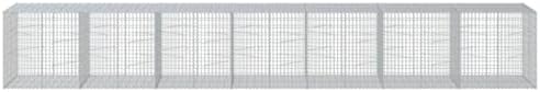 vidaXL Gabion Basket with Cover 275.6"x39.4"x39.4" Galvanized Iron - Image 5