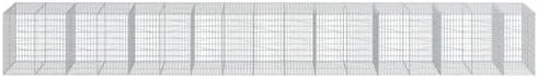vidaXL Gabion Basket with Cover - Galvanized Iron - 334.6"x39.4"x39.4" - Tool-Free Assembly - Versatile Outdoor Use - Sturdy and Weather- Structure - Image 5