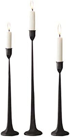 Iron Taper Candle Holder - Decorative Candle Stand - Candlestick Holder for Wedding, Dinning, Party, Set 3 by BSTGIFTS