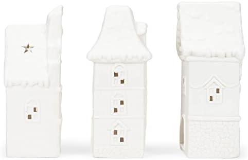 Mark Feldstein Row House Porcelain Tea Light Figurines, Set of 3, 8x4.5 in - Image 3