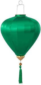 EYPKPL Cloth Lantern with Tassel Oval Silk Lantern Chinese New Year Lantern Japanese Vietnam Hanging Lantern Solid Color Chinese Lanterns(Green,12 Inch) by EYPKPL