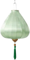 EYPKPL Oval Chinese Lantern Solid Color Silk Lantern Japanese Hanging Lantern Traditional Oriental Lantern with Tassel Vietnamese Lantern Lamp(Light Green,14 Inch) by EYPKPL