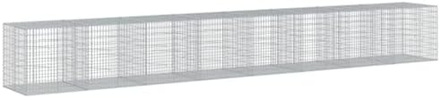 vidaXL Gabion Basket with Cover 315"x39.4"x39.4" Galvanized Iron by vidaXL