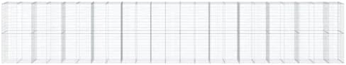vidaXL Gabion Basket with Cover 452.8"x39.4"x78.7" Galvanized Iron - Image 5