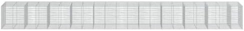 vidaXL Galvanized Iron Gabion Basket - 413.4"x39.4"x39.4" - Tool-Free Assembly for Landscaping, Walls, Screens, Outdoor Decor - Image 5