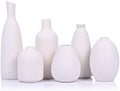 White Ceramic Vase Set of 6, Modern Boho Vases for Dry Flowers, Small White Vases for Decor, White Small Vases for Centerpieces in Bulk, Mini Small Flower Vases for Wedding Home Table Party Decor by QIANLING