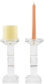Kitcom Crystal Candlestick Holders for Home Decor Pack of 2, Crystal Pillar/Taper Candle Holder Table Centerpieces for Party and Wedding Decoration(8.6inch Tall), Clear - Image 7