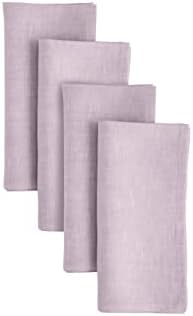 Solino Home 100% Pure Linen Napkins Lavender, Athena 20 x 20 in, Set of 4 by SolinoHome