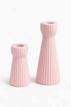 Taper Candle Holders for Candlesticks Ceramic Candle Stick Candle Holder- Set of 2 Decorative Candle Stand for Wedding Decor,Dinner Party and Table Centerpieces,Housewarming Gift Pink by SCBLOOM