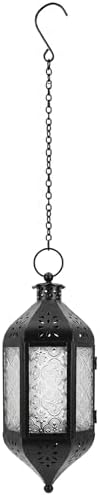 Vela Lanterns Hanging Moroccan Lantern with LED Twinkle Fairy Lights - Exotic Decorative Patio & Porch Decor, Indoor Outdoor Candle Lamp Holder with Chain (13" Large, Color Changing) - Image 7