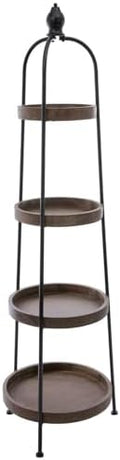 Hobby Lobby Metal and Wood 4-Tier Round Tray Shelf by HobbyLobby