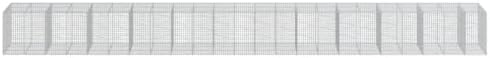 vidaXL Gabion Basket with Cover 452.8"x39.4"x39.4" Galvanized Iron - Image 5