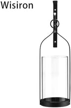 Hanging Wall Sconce Medieval Modern Wall Mounted Hurricane Candle Holder Glass & Metal Farmhouse Handcrafted Wall Art Decorations, Black HT21-0205B - Image 3