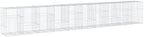 vidaXL Gabion Basket with Cover 393.7"x39.4"x59.1" Galvanized Iron - Image 7