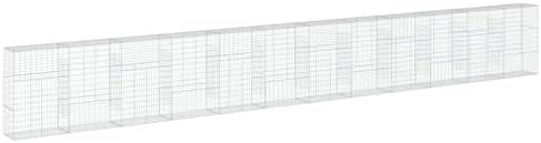 vidaXL Gabion Basket with Cover 472.4"x19.7"x59.1" Galvanized Iron - Image 7