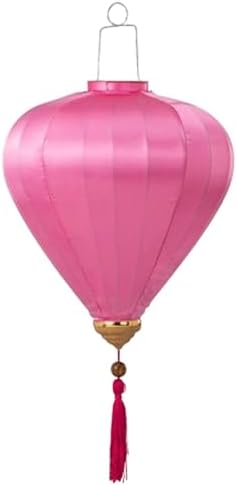 EYPKPL Cloth Lantern with Tassel Oval Silk Lantern Chinese New Year Lantern Japanese Vietnam Hanging Lantern Solid Color Chinese Lanterns(Pink,14 Inch) by EYPKPL
