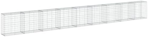 vidaXL Gabion Basket with Cover 354.3"x19.7"x39.4" Galvanized Iron - Image 7