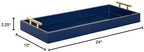 Kate and Laurel Lipton Narrow Decorative Tray with Polished Metal Handles, 10" x 24", Navy Blue and Gold, Chic Accent Tray for Display and Storage - Image 5