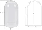 10" Tall Clear Glass Display Cloche, Dome Shape for Terrarium, Plants, Trinkets, Cakes, Figurines, LED Light String, Candle. Cloche Glass Dome, Bell Jar Display Case (1, 5.5"x10") - Image 2