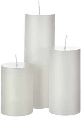 72 Pcs Pillar Candles and Glass, 3.4'' X 4.7", 7", 9.8", White - Image 2