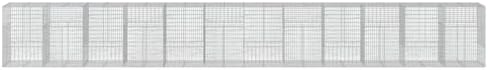 vidaXL Galvanized Gabion Basket w/Cover - Silver Iron 472.4"x39.4"x59.1" - Outdoor Landscaping & Retaining Walls - Versatile Tool-Free Assembly - Image 5