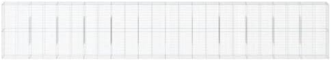 vidaXL Gabion Basket with Cover 472.4"x19.7"x78.7" Galvanized Iron - Image 5