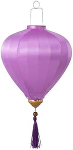 EYPKPL Cloth Lantern with Tassel Oval Silk Lantern Chinese New Year Lantern Japanese Vietnam Hanging Lantern Solid Color Chinese Lanterns(Light Purple,16 Inch) by EYPKPL