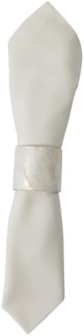 Split P Capiz Napkin Ring Set of 4, Natural Shell - Image 2