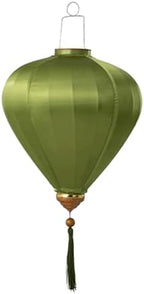 EYPKPL Cloth Lantern with Tassel Oval Silk Lantern Chinese New Year Lantern Japanese Vietnam Hanging Lantern Solid Color Chinese Lanterns(Grass Green,14 Inch) by EYPKPL