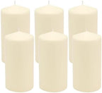 Stonebriar Unscented Pillar Candles – 65 Hour Burn Time, Long-Lasting Wax Candles for Weddings, Holidays, Home Décor & Special Events, Pack of 6, Ivory, 3" x 6" by StonebriarCollection