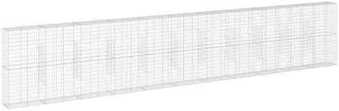 vidaXL Gabion Basket with Cover 433.1"x19.7"x78.7" Galvanized Iron by vidaXL