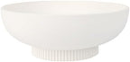 Deobath Large Resin Pedestal Decorative Bowl - Modern Handicraft Bowls for Home Decor - Fruit Bowl for Kitchen Counter - Key Bowl for Entryway Table,Off White Cream by Deobath