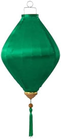 EYPKPL Chinese Lantern Oval Silk Lantern Traditional Oriental Hanging Lantern with Tassel Vietnamese Lantern Chinese Festive Satin Lantern(Green,20 Inch) by EYPKPL