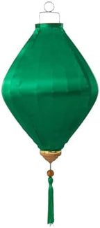 EYPKPL Chinese Lantern Oval Silk Lantern Traditional Oriental Hanging Lantern with Tassel Vietnamese Lantern Chinese Festive Satin Lantern(Green,16 Inch) by EYPKPL