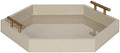 Kate and Laurel Lipton Modern Hexagon Tray; 18 x 18; Sand; Midcentury Decorative Serving Tray for Storage and Display by KateandLaurel