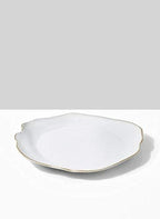 Serene Spaces Living Set of 2 Medium Free-Form Edge Glazed Ceramic Plate- Dinnerware for Vintage Weddings, Events, Measures 9" Long, 8" Wide and 1" Tall - Image 3