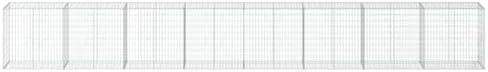 vidaXL Gabion Basket with Cover 315"x19.7"x39.4" Galvanized Iron - Image 5