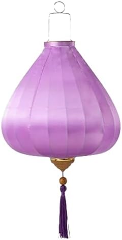 EYPKPL Oval Chinese Lantern Solid Color Silk Lantern Japanese Hanging Lantern Traditional Oriental Lantern with Tassel Vietnamese Lantern Lamp(Light Purple,12 Inch) by EYPKPL