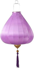 EYPKPL Oval Chinese Lantern Solid Color Silk Lantern Japanese Hanging Lantern Traditional Oriental Lantern with Tassel Vietnamese Lantern Lamp(Light Purple,14 Inch) by EYPKPL