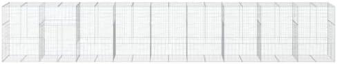 vidaXL Gabion Basket with Cover 354.3"x39.4"x59.1" Galvanized Iron - Image 5