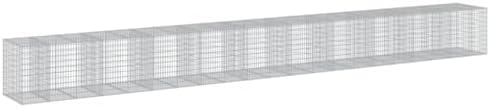 vidaXL Galvanized Iron Gabion Basket - 413.4"x39.4"x39.4" - Tool-Free Assembly for Landscaping, Walls, Screens, Outdoor Decor - Image 7