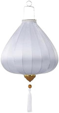 EYPKPL Oval Chinese Lantern Solid Color Silk Lantern Japanese Hanging Lantern Traditional Oriental Lantern with Tassel Vietnamese Lantern Lamp(White,14 Inch) by EYPKPL