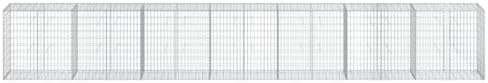 vidaXL Gabion Basket with Cover 275.6"x19.7"x39.4" Galvanized Iron - Image 5