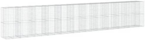vidaXL Gabion Basket with Cover 452.8"x39.4"x78.7" Galvanized Iron by vidaXL