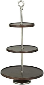 Deco 79 Modern Mango Wood Tiered Server, 14" x 14" x 25", Dark Brown - Image 5