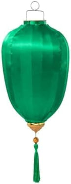 Chinese Lantern with Tassel Oval Silk Lantern Japanese Hanging Lantern Winter Melon-Shaped Lanterns Portable Chinese Paper Lanterns(Grass Green,16 Inch) by Unknown