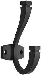 SAILING Coat Hooks - 5 Pack Matte Black Towel Hooks Robe Hooks Decorative Wall Hooks for Bathroom Bedroom Kitchen Towel Robe Clothes Cabinet Closet Bathroom Hardware by SAILING