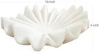 Marble White Stone Decorative Bowl, 10 Inch Modern Ruffled Wavy Tray Decor - Image 2