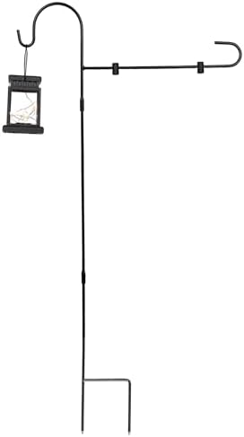 Alpine Corporation 3.4 Feet Tall Outdoor Metal Flag Holder Stake with Solar Powered Lantern and Warm White LED Lights, Flagpole Stand, Garden Decor by Unknown